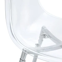 Lot de 4 tabourets de bar transparents, design moderne au look aérien, 51x45x102 cm, Argent(m-9)