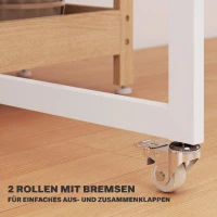 HOMCOM Inklapbare eettafel in industriële stijl voor maximaal 4 personen, met open vakken, flexibel, metaal, spaanplaat, naturel houtlook(m-6)