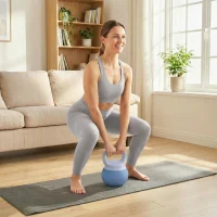 SPORTNOW Kettlebell 10 kg, haltère avec poignée Antidérapante ergonomique, haltère à boule, musculation, entraînement, Bleu(m-9)