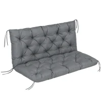 Outsunny Garden Bench Cushion - 2 Seater Swing Chair Cushion, Seat Pad with Ties for Indoor and Outdoor Use, 110 x 120 cm, Dark Grey(m-1)