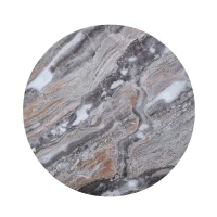 Table basse ronde élégante, bords arrondis et patins antidérapants, 30x30x55 cm, Gris(m-6)
