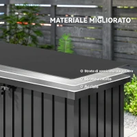 Outsunny Baule da Esterno da 400L in Acciaio Zincato con Serratura e 2 Chiavi 124x66x72 cm, Nero(m-7)