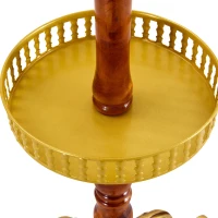Porte-manteau européen en bois massif, design sculpté et élégant, plusieurs crochets à hauteurs variées, 48x48x195 cm, Couleur naturelle(m-8)