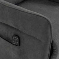 HOMCOM Recliner Armchair, Push Back Recliner Chair with Massage & Heat, Adjustable Armrests, Dual Side Pockets, Dark Grey(m-10)