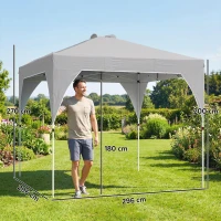 Outsunny Pavilion 3x3m Pliabil, Montaj Ușor cu Buton, UPF 50+ Protecție(m-3)