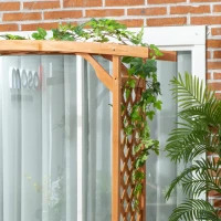 Outsunny Garden Bench, Wooden Garden Arbour with Seat for Vines/Climbing Plants, Brown(m-7)