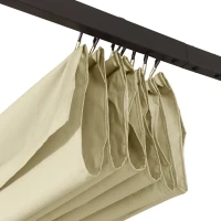 Outsunny 3.5M X 3.5M Metal Pergola Gazebo Awning Retractable Canopy Outdoor Garden Sun Shade Shelter Marquee Party BBQ, Beige(m-8)