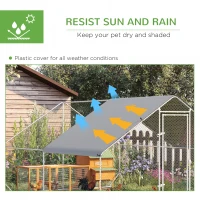 PawHut Walk In Chicken Run with Chicken Activity Shelf and Cover, 3 x 4 x 2m(m-5)