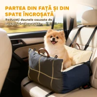 PawHut Scaun Auto pentru Câini Mici cu Lesă de Siguranță, Detașabil și Lavabil, Bleumarin(m-5)