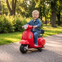 AIYAPLAY Moto Elettrica per Bambini 1.5-3 Anni MINI VESPA GTS 6V, Rossa(m-9)