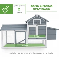 Pawhut Cotet Lemn Prefabricat – Pentru 2 Gaini, Ideal pentru Gradina(m-4)