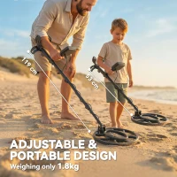 Outsunny Metal Detector for Adults, IP68 Waterproof Search Coil with LCD Display, 5 Modes Gold Detector with Carry Bag, Shovel(m-8)