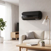 HOMCOM Aquecedor Elétrico de Parede 2000 W com 3 Modos Ecrã LED Termóstato Temporizador e Oscilação Preto(m-7)