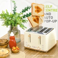 HOMCOM Kettle and Toaster Set, 1.7L 3000W Fast Boil Jug Kettle with Auto Shut Off, 4 Slice Toaster with 7 Level Browning Controls & Crumb Tray, Beige(m-6)