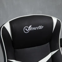 Vinsetto Gaming Chair Ergonomic Computer Chair with Adjustable Height Pedestal Base, Home Office Desk Chair PVC Leather Exclusive Swivel Chair Black(m-7)
