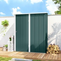 Outsunny Casetta da Giardino in Acciaio Porta Attrezzi con Catenaccio, 161.5x94.5x196cm, Verde(m-8)