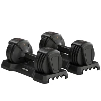 SPORTNOW Set Manubri Regolabili 5 in 1 Quick-Dial 11 kg Nero(m-1)