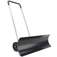 Outsunny Sneeuwschuiver 95 cm extra breed aluminium met wielen, verstelbare antislipgreep, schuin(m-15)