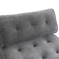 HOMCOM Sillón Convertible 1 Plaza 3 en 1 de 95x220 cm con 2 Cojines y Asiento Grueso Gris Claro(m-7)