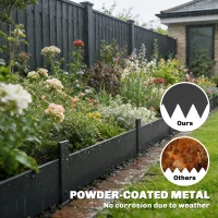 Outsunny 5pcs Garden Fence, Metal Picket Fence Panels, 102x20cm, Black(m-6)