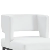 Lot de 2 tabourets de bar style nordique, structure métallique robuste avec pieds argentés, 48x53.3x91.4 cm, Blanc+Noir(m-6)