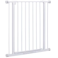 Pawhut Poarta Siguranta Copii & Animale – 76×72–82 cm, Alb Reglabila(m-11)