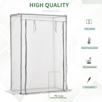 Outsunny 100 x 50 x 150cm Tomato Greenhouse with Roll-up Door, Mini Greenhouse with PE Cover, Outdoor Grow House Small Green House for Yard, Balcony, Garden, White(m-5)