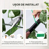 Outsunny Gard Viu Artificial Rulabil și Rezistent la Apă, din Mătase și PE, 300x100 cm, Verde Închis(m-6)