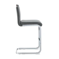Lot de 2 tabourets de bar style nordique, design élégant, idéal pour cuisine, bar ou restaurant, 38.9x46.5x96.5 cm, Gris foncé+Argent(m-10)