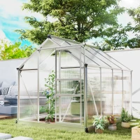 Outsunny 6 x 8ft Walk-In Greenhouse, with Sliding Door - Clear(m-10)