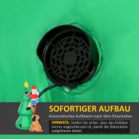 HOMCOM Opblaasbare kerstboom kerstman hond(m-6)