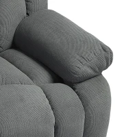 HOMCOM TV-fauteuil met massage- en verwarmingsfunctie, elektrische sta-op fauteuil, afstandsbediening, zijvakken, grijs(m-10)