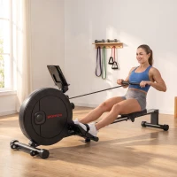 SPORTNOW Vogatore Magnetico Pieghevole con 16 Livelli di Resistenza, Nero(m-4)