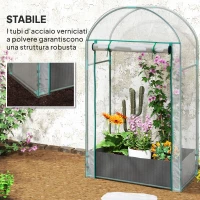 Outsunny Serra a Parete con Sacco per Piante e Ingresso Avvolgibile, in Acciaio e Plastica, 89x50x152 cm, Trasparente(m-7)
