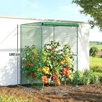 Outsunny Serre de jardin serre à tomates filet protection solaire porte zippée enroulable HDPE 120 x 120 x 180 cm vert foncé(m-3)