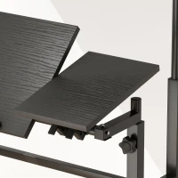 HOMCOM Scrivania Regolabile in Altezza con Ruote e Piano Inclinabile, 70x60 cm, Nero(m-6)