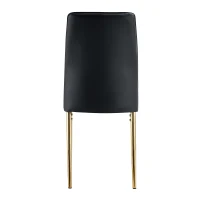 Lot de 4 chaises de salle à manger, design élégant et glamour, structure en métal, 43,00x42,50x92,50 cm, Noir+Doré(m-11)