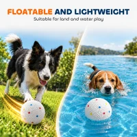 PawHut 6 Pack Dog Balls Toys Fits Aggressive Chewers, Indestructible Teething and Water ETPU Balls for Throw and Fetch(m-6)