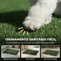 PawHut Sanita para Cães com Relva Artificial, 76x50,5 cm, Bandeja Higiênica para Cães para Treino com Drenagem, Verde(m-4)