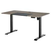 Vinsetto Escritorio Eléctrico con Altura Ajustable y 4 Teclas de Memoria para Oficina Hogar 140x70x72-116 cm Negro y Teca(m-11)