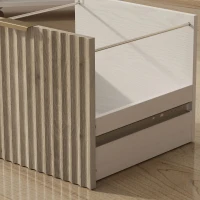 HOMCOM Supporto per Stampante con Ruote, 3 Cassetti e 2 Ripiani, 80x40x68 cm, Bianco Rovere(m-10)