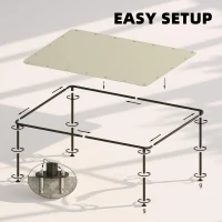 Outsunny 3 x 2 m Lean to Garden Pergola, Metal Frame Gazebo Pergola with UPF30+ Protection, Sloped Roof, Drainage Holes, Cream(m-8)