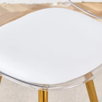 Lot de 2 tabourets de bar, design moderne et polyvalent idéal pour café, 38x33x96.5 cm, Transparent(m-6)