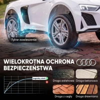 AIYAPLAY Elektryczny samochód dla dzieci 12V z pilotem, akumulatorem litowym, 2 silniki, miękki start, tylne zawieszenie Biały(m-7)