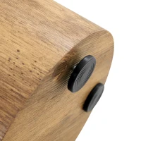 Table basse ronde élégante, bords arrondis et patins antidérapants, 30x30x55 cm, Couleur naturelle(m-10)
