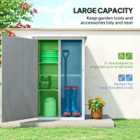 Outsunny Wooden Small Shed, Garden Storage Shed with Shelves and Bolt Latch, 75L x 56W x115H cm, Grey(m-4)
