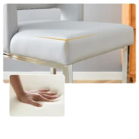 Lot de 2 tabourets de bar style nordique, structure métallique robuste avec pieds argentés, 48x53.3x91.4 cm, Gris clair+Argent(m-6)