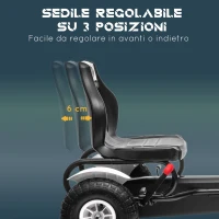 HOMCOM Go Kart a Pedali per Bambini 5-12 Anni in Plastica e Metallo con Sedile Regolabile e Freno a Mano, 117x58x61 cm(m-4)