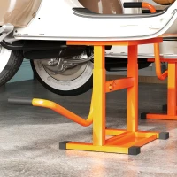 DURHAND Stand pentru motociclete, max. 150 kg, din metal, cu suprafață din cauciuc și manivelă, 48x34x43 cm, portocaliu(m-9)