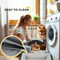 PawHut Calming Dog Bed Pet Mattress w/ Removable Cover, Anti-Slip Bottom, for Small Dogs, 70L x 50W x 18Hcm - Charcoal Grey(m-8)